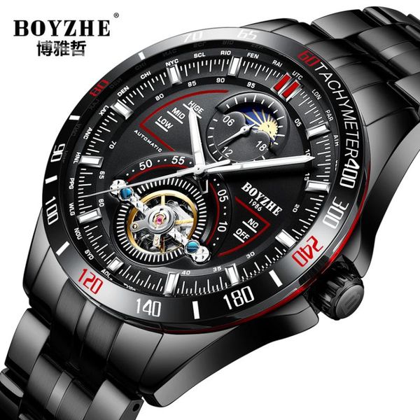wristwatches boyzhe mens automatic mechanical watches sports fashion brand tourbillon stainless steel moon phase watch relogio masculino, Slivery;brown
wristwatches boyzhe mens automatic mechanical watches sports fashion brand tourbillon stainless steel moon phase watch relogio masculino, Slivery;brown