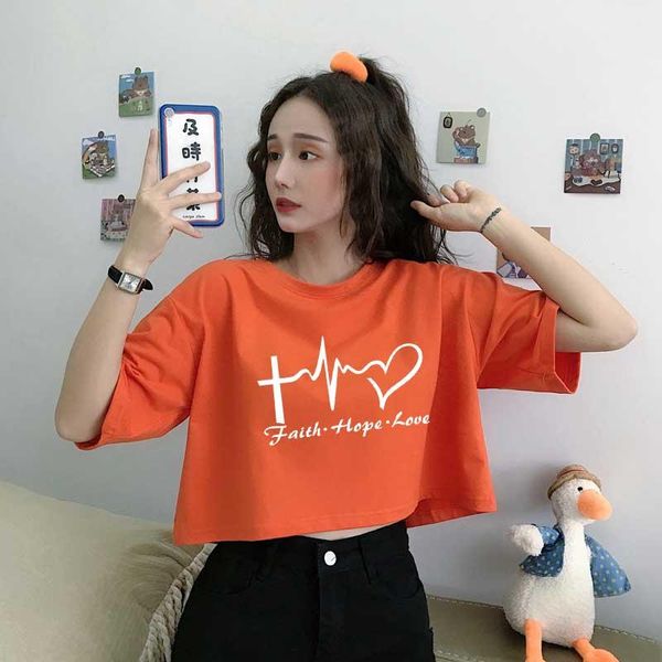 women's t-shirt faith love hope letter printing women crop summer japanese korean fashion casual loose harajuku style cotton t-shirts f, White
women's t-shirt faith love hope letter printing women crop summer japanese korean fashion casual loose harajuku style cotton t-shirts f, White