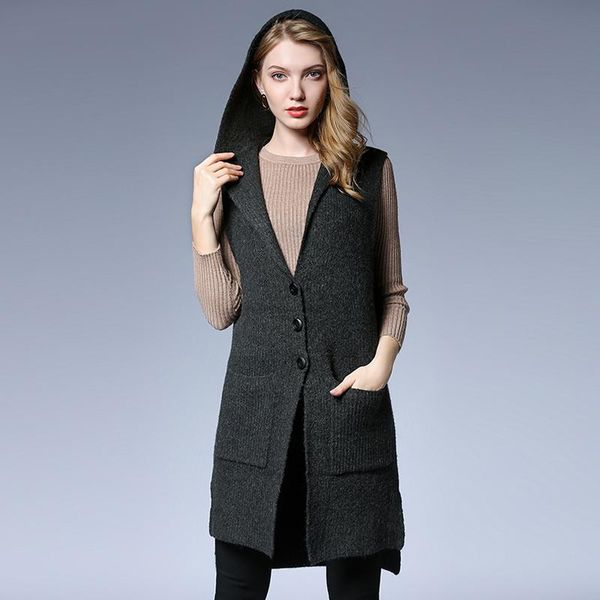 women's vests autumn women fashion sleeveless knitted vest coat single breasted mohair hooded sweater casual cardigan split end top, Black;white
women's vests autumn women fashion sleeveless knitted vest coat single breasted mohair hooded sweater casual cardigan split end top, Black;white