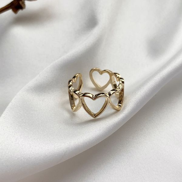 love ring fashion simple hollow out heart-shaped opening creative elegant women's wedding party jewelry romantic valentine's gift, Slivery;golden
love ring fashion simple hollow out heart-shaped opening creative elegant women's wedding party jewelry romantic valentine's gift, Slivery;golden