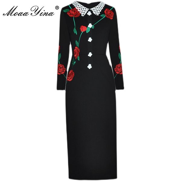 summer fashion runway elegant party dress women long sleeve flowers embroidered slim black mid-length pencil 210524, Black;gray
summer fashion runway elegant party dress women long sleeve flowers embroidered slim black mid-length pencil 210524, Black;gray