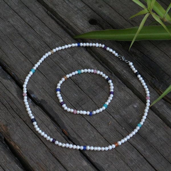 earrings & necklace 3mm tiny freshwatr pearls with colorful stones sweety necklace, charming elegant sets, a beautiful jewelry gift for you, Silver
earrings & necklace 3mm tiny freshwatr pearls with colorful stones sweety necklace, charming elegant sets, a beautiful jewelry gift for you, Silver