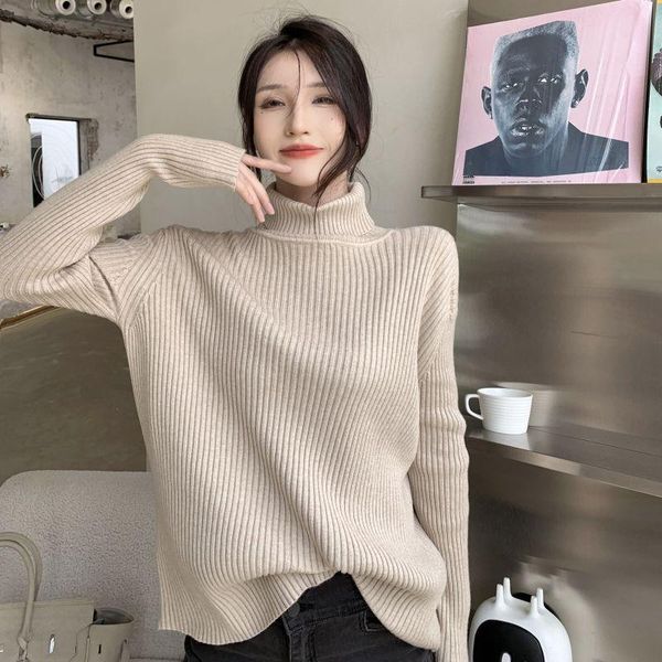 women's sweaters autumn winter women thicken turtleneck jumpers full sleeve loose casual warm female knitted pullovers, White;black
women's sweaters autumn winter women thicken turtleneck jumpers full sleeve loose casual warm female knitted pullovers, White;black