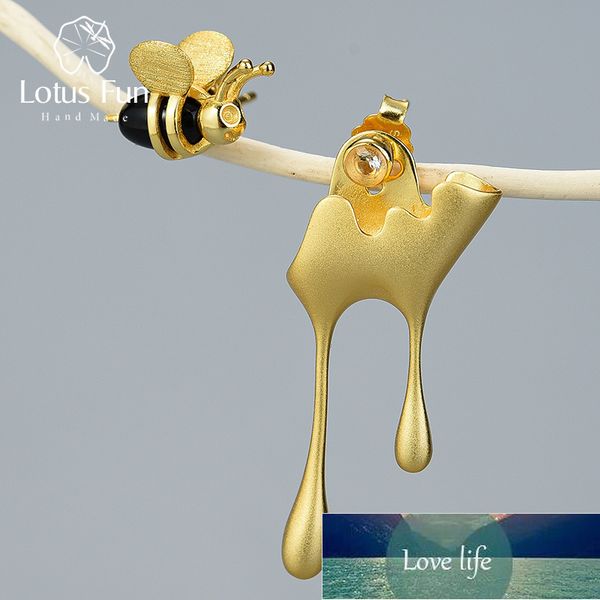 lotus fun real 925 sterling silver handmade fine jewelry 18k gold bee and dripping honey asymmetric stud earrings for women gift factory pri, Golden;silver
lotus fun real 925 sterling silver handmade fine jewelry 18k gold bee and dripping honey asymmetric stud earrings for women gift factory pri, Golden;silver