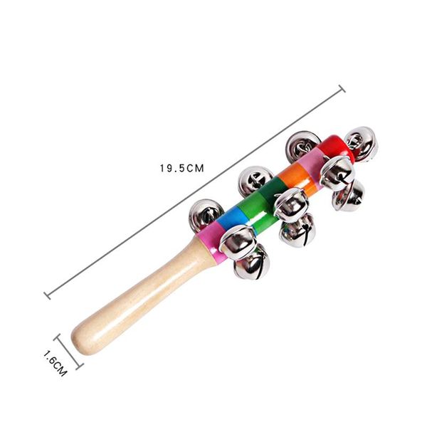 1pc baby wooden rattle rainbow handbell rattles jingle bells infant shaker decorative objects & figurines
1pc baby wooden rattle rainbow handbell rattles jingle bells infant shaker decorative objects & figurines