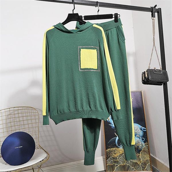two piece dress fashion ice silk women set 2021 spring hooded knitted hit color long sleeve tracksuit + pants tide h003, White
two piece dress fashion ice silk women set 2021 spring hooded knitted hit color long sleeve tracksuit + pants tide h003, White