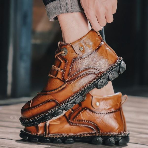 boots ankle for men genuine leather lace up non-slip punk style winter high outdoor shoes big size 48, Black
boots ankle for men genuine leather lace up non-slip punk style winter high outdoor shoes big size 48, Black