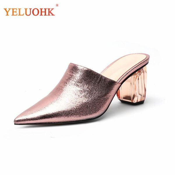 dress shoes women's heels champagne silver color ladies cracked leather mules clear 6cm plus size 34-45, Black
dress shoes women's heels champagne silver color ladies cracked leather mules clear 6cm plus size 34-45, Black