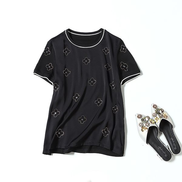 women's t-shirt european and american women's wear for spring round neck with short sleeves flower ironed drill fashion silk t-shi, White
women's t-shirt european and american women's wear for spring round neck with short sleeves flower ironed drill fashion silk t-shi, White
