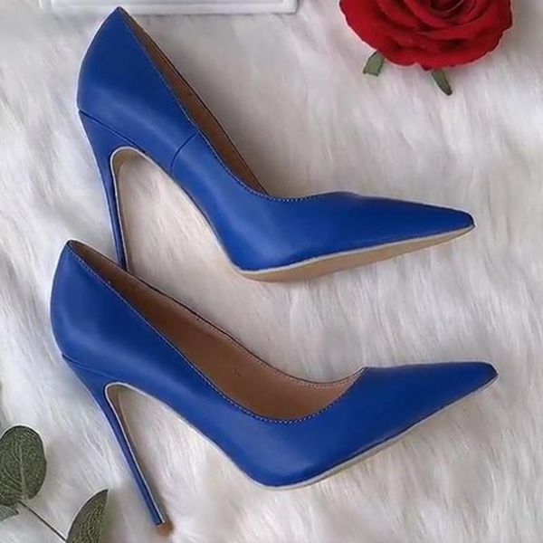 dress shoes blue matte finish red bottom pump genuine leather women high heeled stilettos for autumn spring party night club heel, Black
dress shoes blue matte finish red bottom pump genuine leather women high heeled stilettos for autumn spring party night club heel, Black