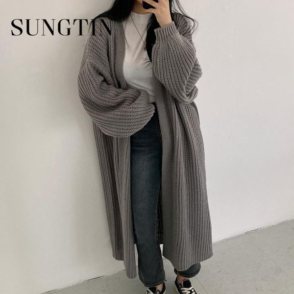 women's knits & tees sungtin casual long knitted cardigan women vintage black loose sweater coat solid oversized jumper outwear autumn, White
women's knits & tees sungtin casual long knitted cardigan women vintage black loose sweater coat solid oversized jumper outwear autumn, White