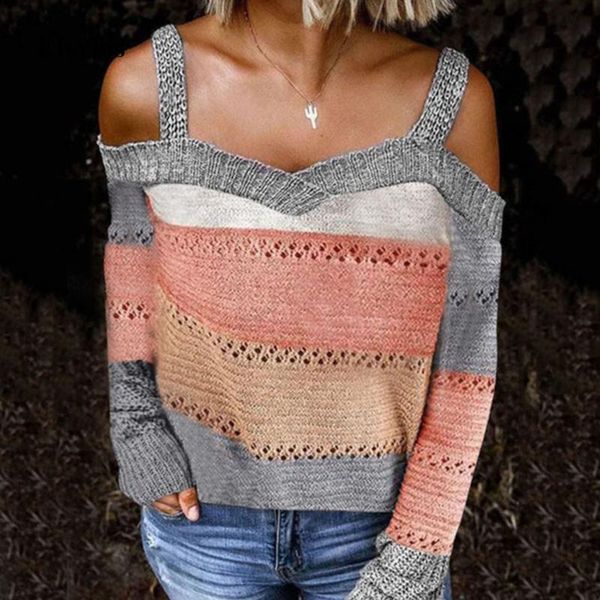 women's sweaters casual women off shoulder hollow out knitted sweater autumn long sleeve stripe loose, White;black
women's sweaters casual women off shoulder hollow out knitted sweater autumn long sleeve stripe loose, White;black