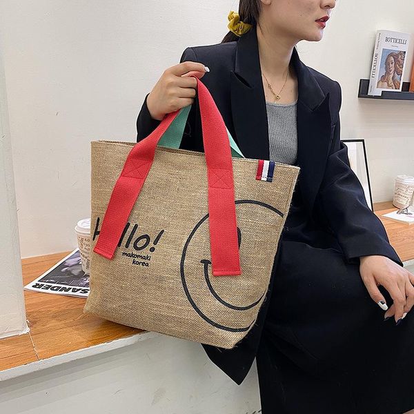 evening bags cotton linen women shoulder cute smile designer handbags large capacity tote bag ins wild female shopping purses sac
evening bags cotton linen women shoulder cute smile designer handbags large capacity tote bag ins wild female shopping purses sac