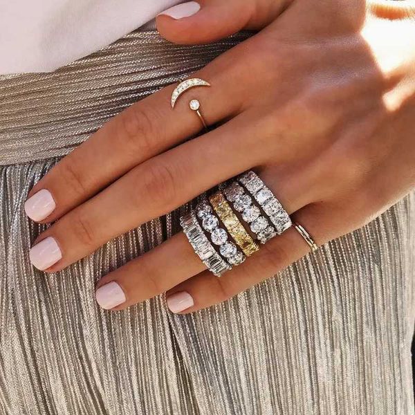 women girls luxury fashion iced out bling 5mm round cz cubic zirconia engagement band stacking eternity rings jewelry wedding, Slivery;golden
women girls luxury fashion iced out bling 5mm round cz cubic zirconia engagement band stacking eternity rings jewelry wedding, Slivery;golden