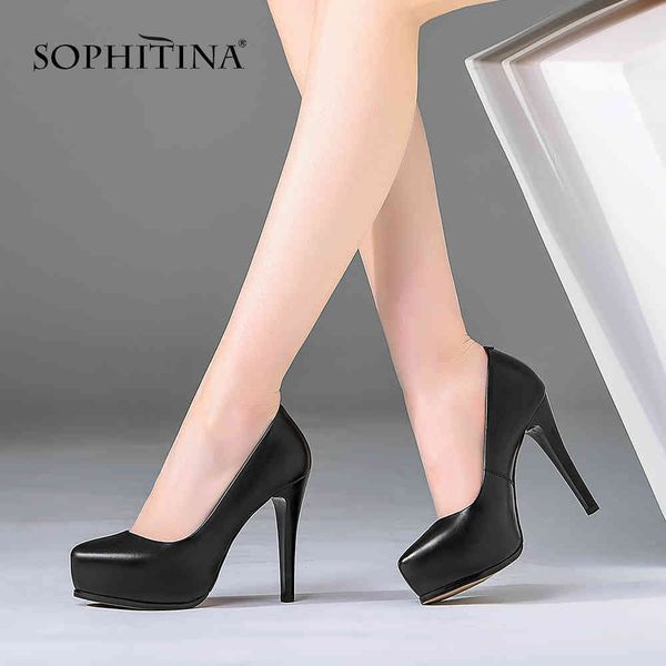 sophitina platform 2.5cm women pumps genuine leather thin heels office lady shoes comfortable round toe pumps pob2 210513, Black
sophitina platform 2.5cm women pumps genuine leather thin heels office lady shoes comfortable round toe pumps pob2 210513, Black