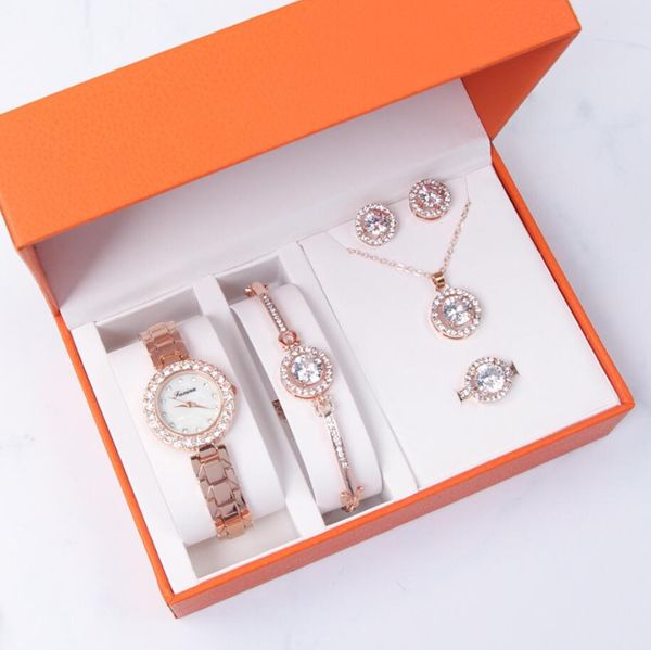 luxury women watches 5pcs set elegant female wristwatches magnetic mesh band rose woman watch bracelet necklace earrings rings tik tok, Slivery;golden
luxury women watches 5pcs set elegant female wristwatches magnetic mesh band rose woman watch bracelet necklace earrings rings tik tok, Slivery;golden