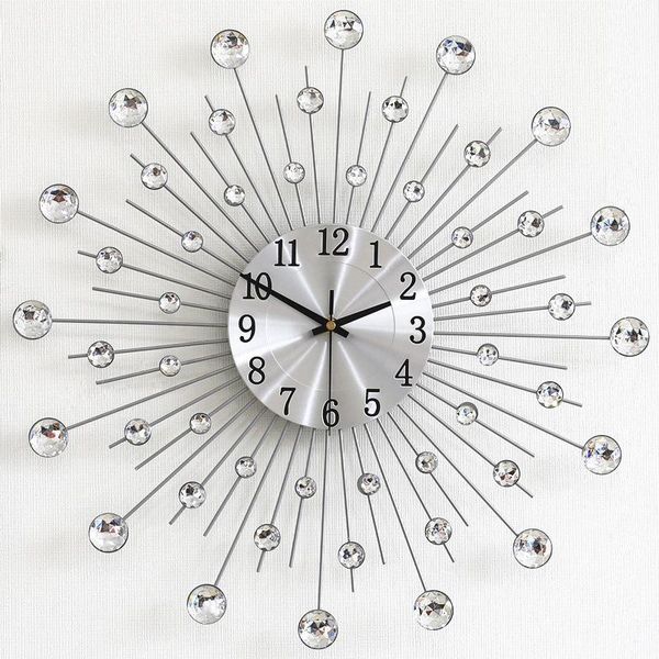 vintage metal crystal sunburst wall clock large morden clocks design home art decor 
vintage metal crystal sunburst wall clock large morden clocks design home art decor