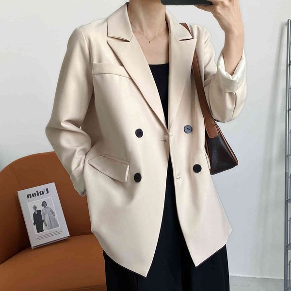 suits 2021 blazer turn down collar drouble blzaer ladies coat feminino women blazers, White;black
suits 2021 blazer turn down collar drouble blzaer ladies coat feminino women blazers, White;black