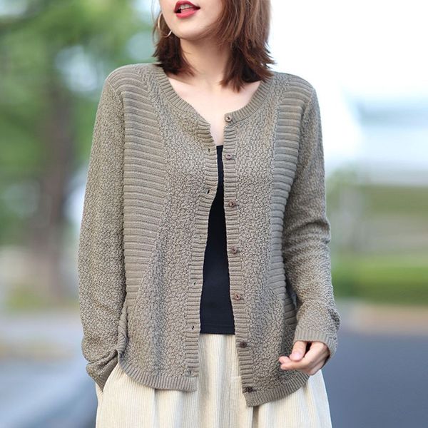 johnature autumn fashion retro style women cardigans knitted sweaters loose leisure all-match long sleeve 6 color knitwear 210521, White
johnature autumn fashion retro style women cardigans knitted sweaters loose leisure all-match long sleeve 6 color knitwear 210521, White