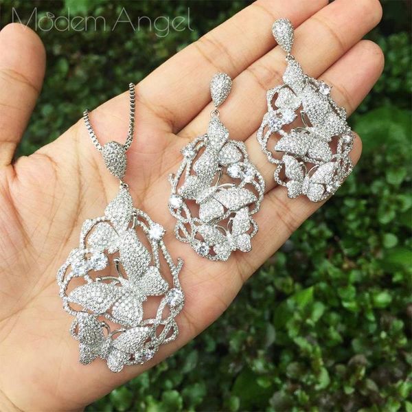earrings & necklace modemangel luxury floral petals betterfly full cubic zircon copper wedding engagement earring jewelry, Silver
earrings & necklace modemangel luxury floral petals betterfly full cubic zircon copper wedding engagement earring jewelry, Silver