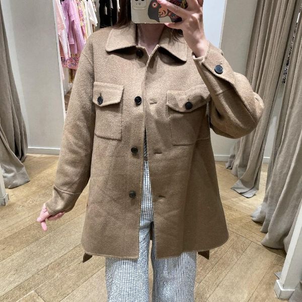 women's wool & blends 2021 autumn and winter loose casual woolen coat long solid color single-breasted jacket, Black
women's wool & blends 2021 autumn and winter loose casual woolen coat long solid color single-breasted jacket, Black