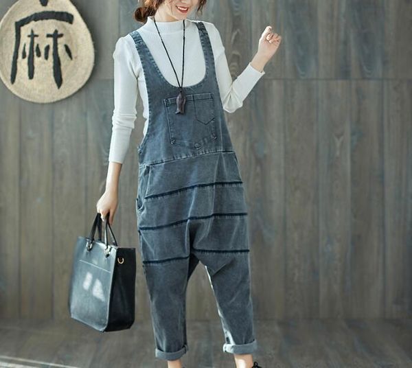 women's jeans women baggy jumpsuits patchwork hanging crotch rompers trousers hip hop ripped overalls, Blue
women's jeans women baggy jumpsuits patchwork hanging crotch rompers trousers hip hop ripped overalls, Blue