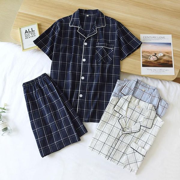 men's sleepwear men plaid 2pcs pajamas suit summer cotton with pocket pyjama short sleeve shirt&shorts home wear loose nightwear, Black;brown
men's sleepwear men plaid 2pcs pajamas suit summer cotton with pocket pyjama short sleeve shirt&shorts home wear loose nightwear, Black;brown