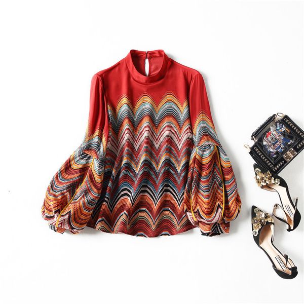 women's blouses & shirts european and american women's clothing spring long sleeve lantern fashion retro printed silk shirt 79u3, White
women's blouses & shirts european and american women's clothing spring long sleeve lantern fashion retro printed silk shirt 79u3, White