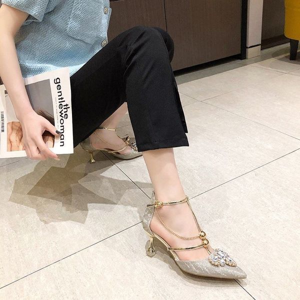 luxury dress shoes single shoe women's 2021 summer fashion pointed thin heel chain net red temperament high heels, Black
luxury dress shoes single shoe women's 2021 summer fashion pointed thin heel chain net red temperament high heels, Black