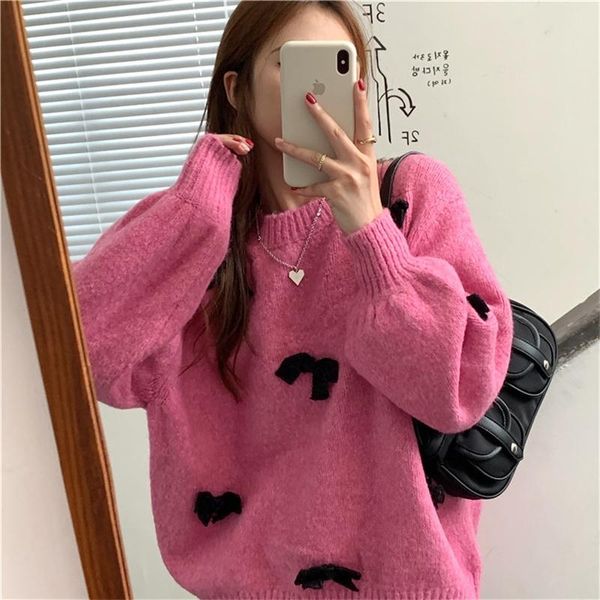 women's sweaters japanese sweet lovely bowknot sweater female autumn/winter 2021 sets loose-fitting soft waxy knitwear, White;black
women's sweaters japanese sweet lovely bowknot sweater female autumn/winter 2021 sets loose-fitting soft waxy knitwear, White;black