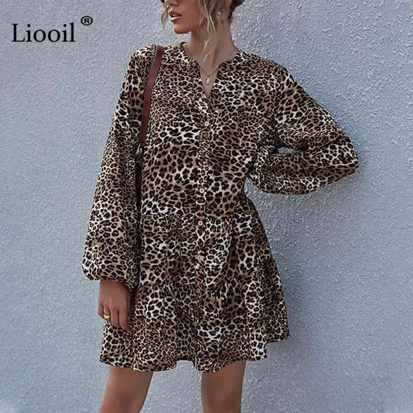 dress khaki leopard print dress women 2021 button up lantern sleeve v neck spring autumn clothes ladies casual loose short dresses gwzm, Black;gray
dress khaki leopard print dress women 2021 button up lantern sleeve v neck spring autumn clothes ladies casual loose short dresses gwzm, Black;gray