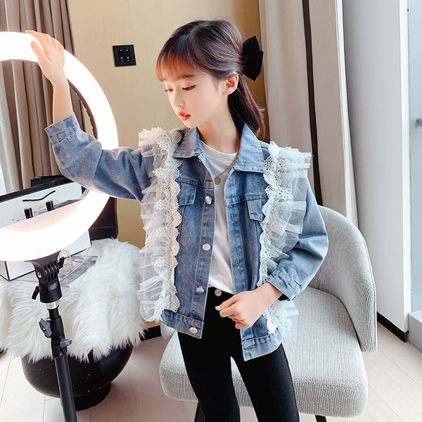 girls denim jacket coat mesh girl coats kids lace childrens coat patchwork childrens clothes for girls 6 8 10 12 14, Blue;gray
girls denim jacket coat mesh girl coats kids lace childrens coat patchwork childrens clothes for girls 6 8 10 12 14, Blue;gray