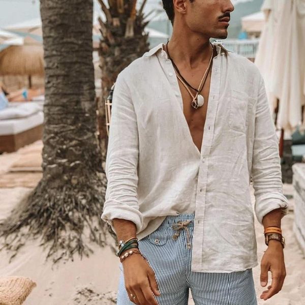 men's casual shirts long-sleeved button shirt cotton and linen blouse loose tee spring summer handsome men 2021, White;black
men's casual shirts long-sleeved button shirt cotton and linen blouse loose tee spring summer handsome men 2021, White;black