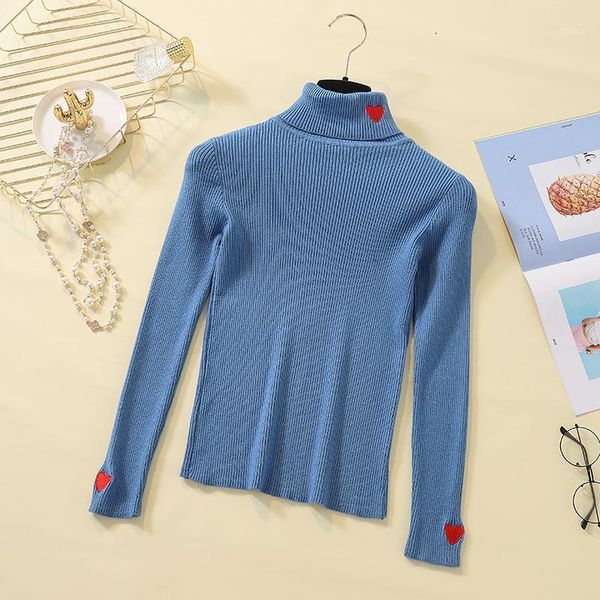 casual women pullovers turtleneck full sleeve knitted sweater 2021 autumn winter heart embroidery korean female elastic women's, White;black
casual women pullovers turtleneck full sleeve knitted sweater 2021 autumn winter heart embroidery korean female elastic women's, White;black