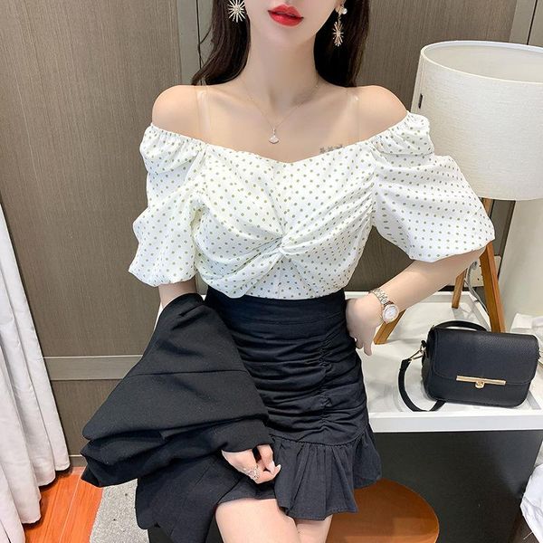 women's blouses & shirts short sleeve pleated irregular chiffon black white wave dot one line collar bubble casual harajuku shirt
women's blouses & shirts short sleeve pleated irregular chiffon black white wave dot one line collar bubble casual harajuku shirt