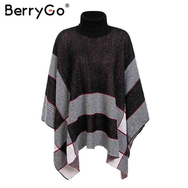 berrygo knitted turtleneck cloak sweaters and pullovers female black casual jumper autumn streetwear women plaid sweater 210513, White;black
berrygo knitted turtleneck cloak sweaters and pullovers female black casual jumper autumn streetwear women plaid sweater 210513, White;black