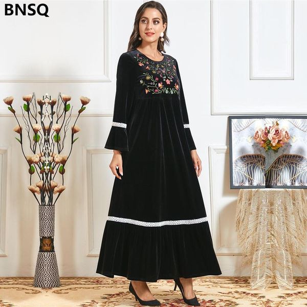 Velvet Plus Size Long Sleeve Maxi Dresses for Women Black Embroidery Ethnic Loose Vintage Arabic Turkey Indian African Dress
Velvet Plus Size Long Sleeve Maxi Dresses for Women Black Embroidery Ethnic Loose Vintage Arabic Turkey Indian African Dress