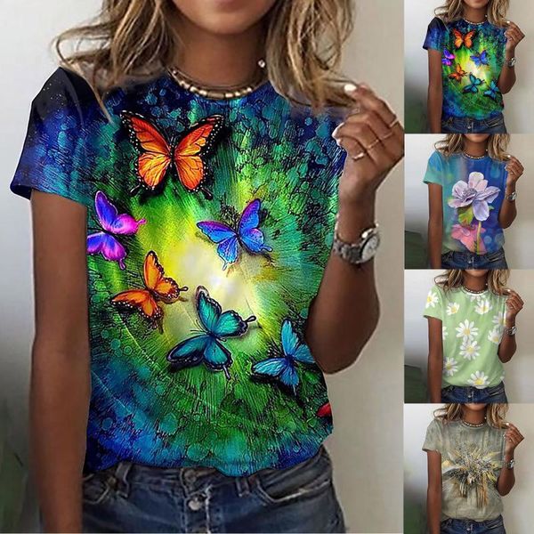 women's t-shirt feitong butterfly print t-shirts womens fashion o-neck short sleeve workout shirts casual loose tees tshirt streetwear, White
women's t-shirt feitong butterfly print t-shirts womens fashion o-neck short sleeve workout shirts casual loose tees tshirt streetwear, White