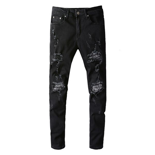 men's jeans bandanna paisley patchwork ripped streetwear slim skinny stretch denim pants f44i, Blue
men's jeans bandanna paisley patchwork ripped streetwear slim skinny stretch denim pants f44i, Blue