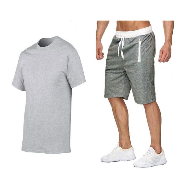 men's tracksuits summer fashion casual beach sportswear short-sleeved t-shirt 2-piece set black + 14 colors oversize s-2xl, Gray
men's tracksuits summer fashion casual beach sportswear short-sleeved t-shirt 2-piece set black + 14 colors oversize s-2xl, Gray