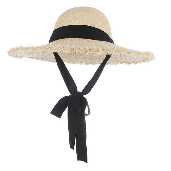 wide brim hats fashion women's cap summer hat raffia straw sun beach visor luxury ladies caps with black ribbon accessories, Blue;gray
wide brim hats fashion women's cap summer hat raffia straw sun beach visor luxury ladies caps with black ribbon accessories, Blue;gray