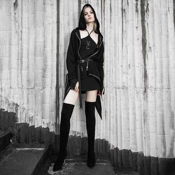 women's wool & blends punkrave punkdaily irregular sharp-angle hem coat street style personality loose a-line hoodies jackets, Black
women's wool & blends punkrave punkdaily irregular sharp-angle hem coat street style personality loose a-line hoodies jackets, Black