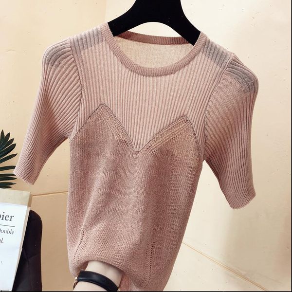 womens shirt bandeau stitching glitter silk bright korean round neck short sleeved western style bottoming drop good quality, White
womens shirt bandeau stitching glitter silk bright korean round neck short sleeved western style bottoming drop good quality, White
