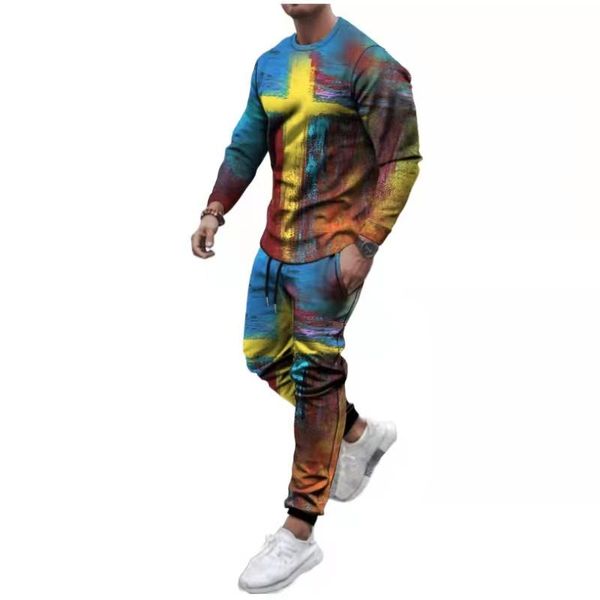 men's tracksuits fall fashion sports leisure loose long sleeve two-piece t-shirt + waist trousers suit, Gray
men's tracksuits fall fashion sports leisure loose long sleeve two-piece t-shirt + waist trousers suit, Gray