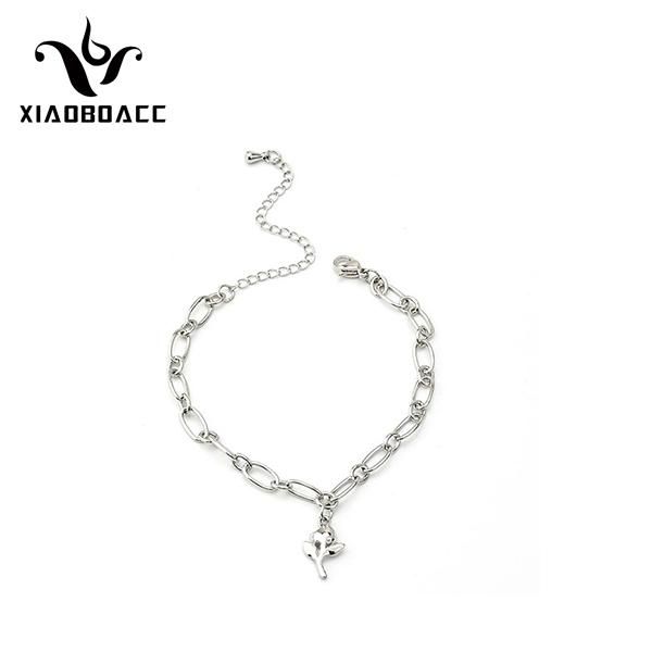 link, chain xiaoboacc rose pendant bracelet for women punk vintage simple titanium steel hand accessories jewelry, Black
link, chain xiaoboacc rose pendant bracelet for women punk vintage simple titanium steel hand accessories jewelry, Black