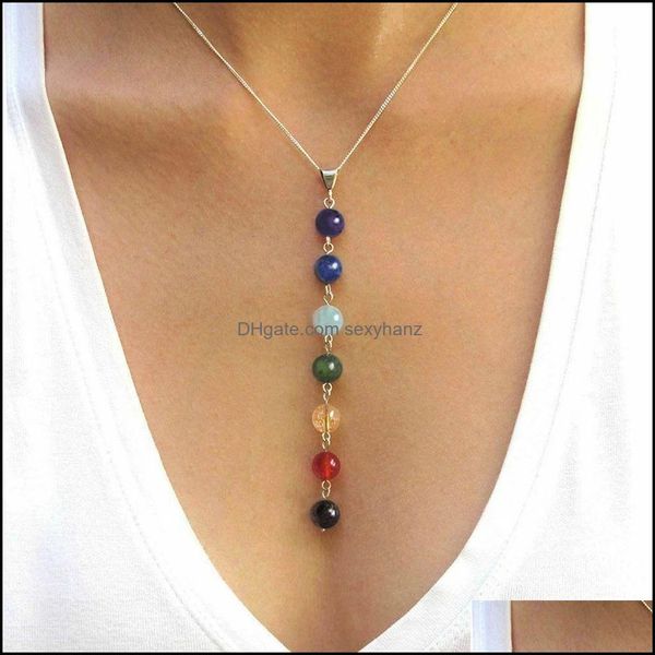 pendant necklaces & pendants jewelry 7 chakra gem stone beads necklace women yoga reiki healing ncing maxi bijoux femme drop delivery 2021 o, Silver
pendant necklaces & pendants jewelry 7 chakra gem stone beads necklace women yoga reiki healing ncing maxi bijoux femme drop delivery 2021 o, Silver