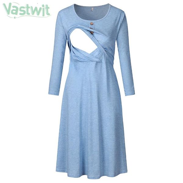 autumn pregnant women casual breastfeeding nursing dress long sleeve solid loose pregnancy ruched button decor maternity dresses, White
autumn pregnant women casual breastfeeding nursing dress long sleeve solid loose pregnancy ruched button decor maternity dresses, White