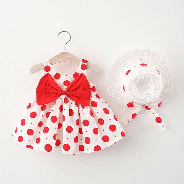 girl's dresses kid baby girl dress summer clothes bow polka dot suspender with hat children ubrania dla dziewczynek, Red;yellow
girl's dresses kid baby girl dress summer clothes bow polka dot suspender with hat children ubrania dla dziewczynek, Red;yellow