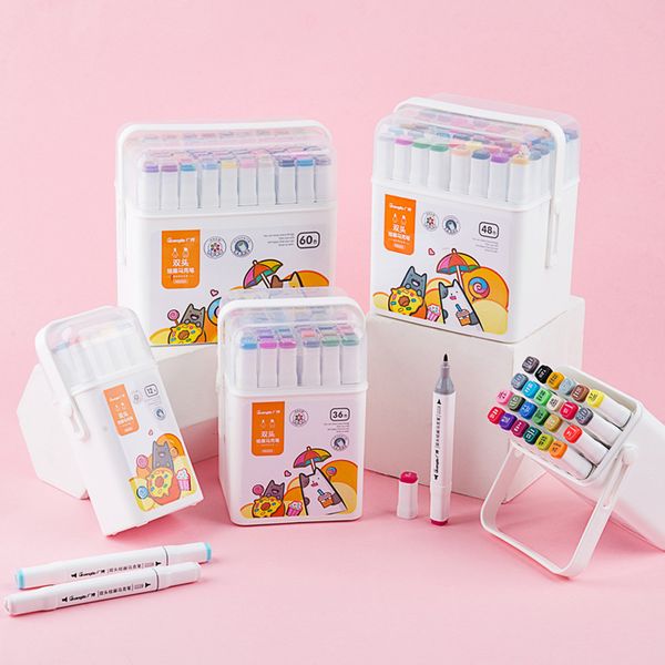 painting pens guangbo 12 box double head marker set student painting oily children's art pen 24 color 60, Black;red
painting pens guangbo 12 box double head marker set student painting oily children's art pen 24 color 60, Black;red