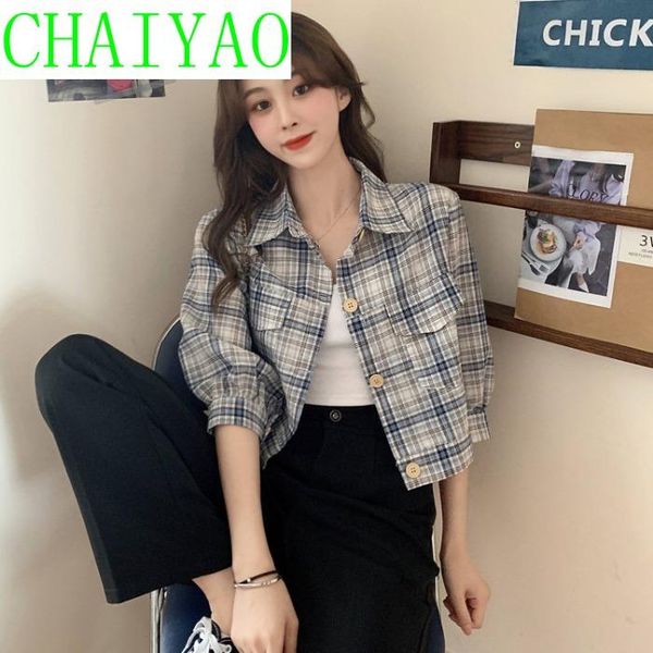 women's jackets plaid shirt sense of design niche short jacket spring 2021 style clavicle top, Black;brown
women's jackets plaid shirt sense of design niche short jacket spring 2021 style clavicle top, Black;brown